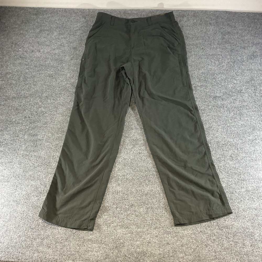 REI Co-op Mens Sahara Path Pants 32x30 Dark Olive Green Hiking Travel Trousers